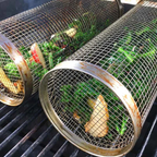 Stainless Steel Rolling BBQ Grill Basket – Rotating Design for Perfectly Grilled Food