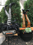 Witch Leg Stakes, Set Of Two Yard Halloween Decoration