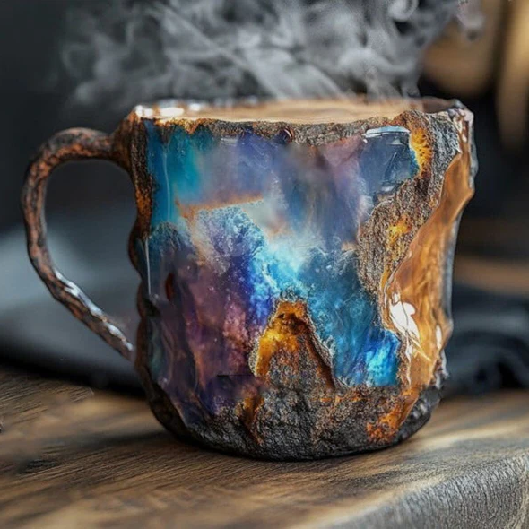 GemCup Crystal Coffee Mug – Elegant 300ml Mineral-Inspired Glass Cup