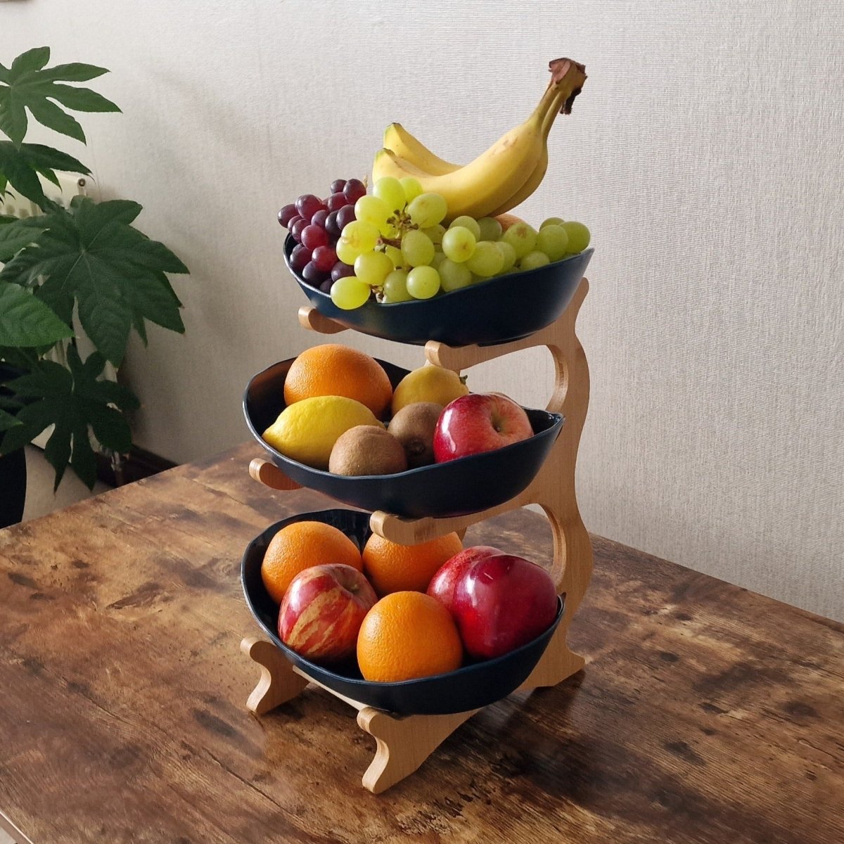 Ovaluxe Tiered Fruit Bowl | Elegant 2-Tier and 3-Tier kitchen organizer for fruit and snacks