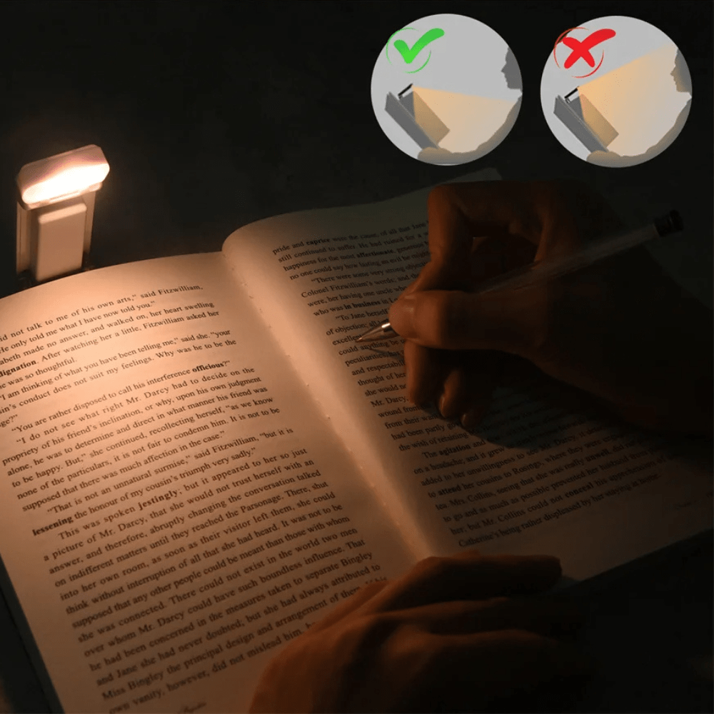 Battery Reading Lamp with Clip - 3 Modes and 80h Battery Life