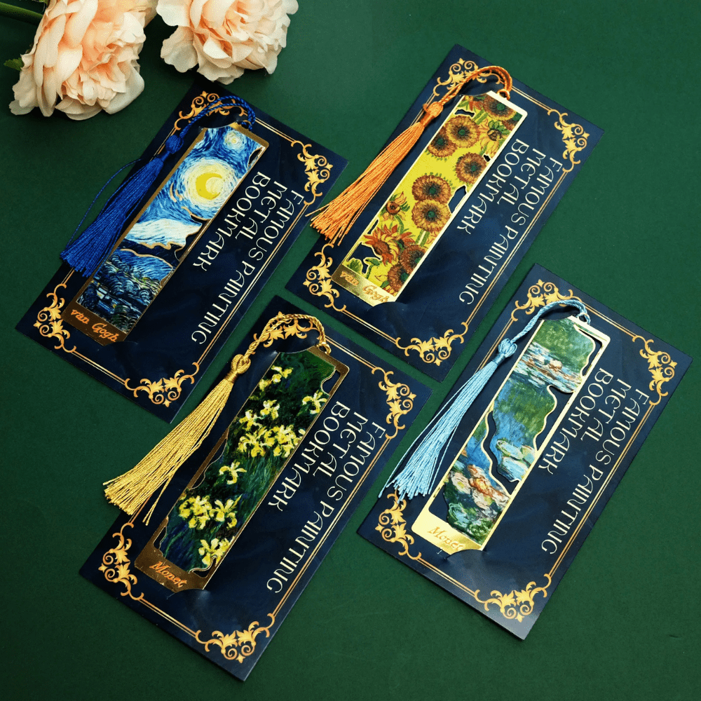 Bookmark made of metal | Retro flower painting