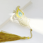 Bookmark made of metal | Peacock feathers