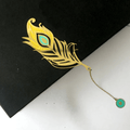Bookmark made of metal | Peacock feathers