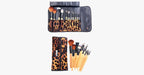 12-piece leopard skin brush set
