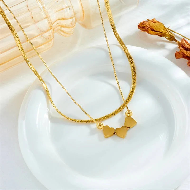 Pastel Forever Love Heart Necklace and Bracelet