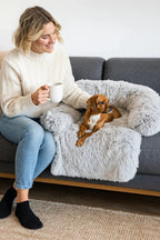 PAWCLOUD SOFA – Cozy Pet Bed with Raised Border and Furniture Guard