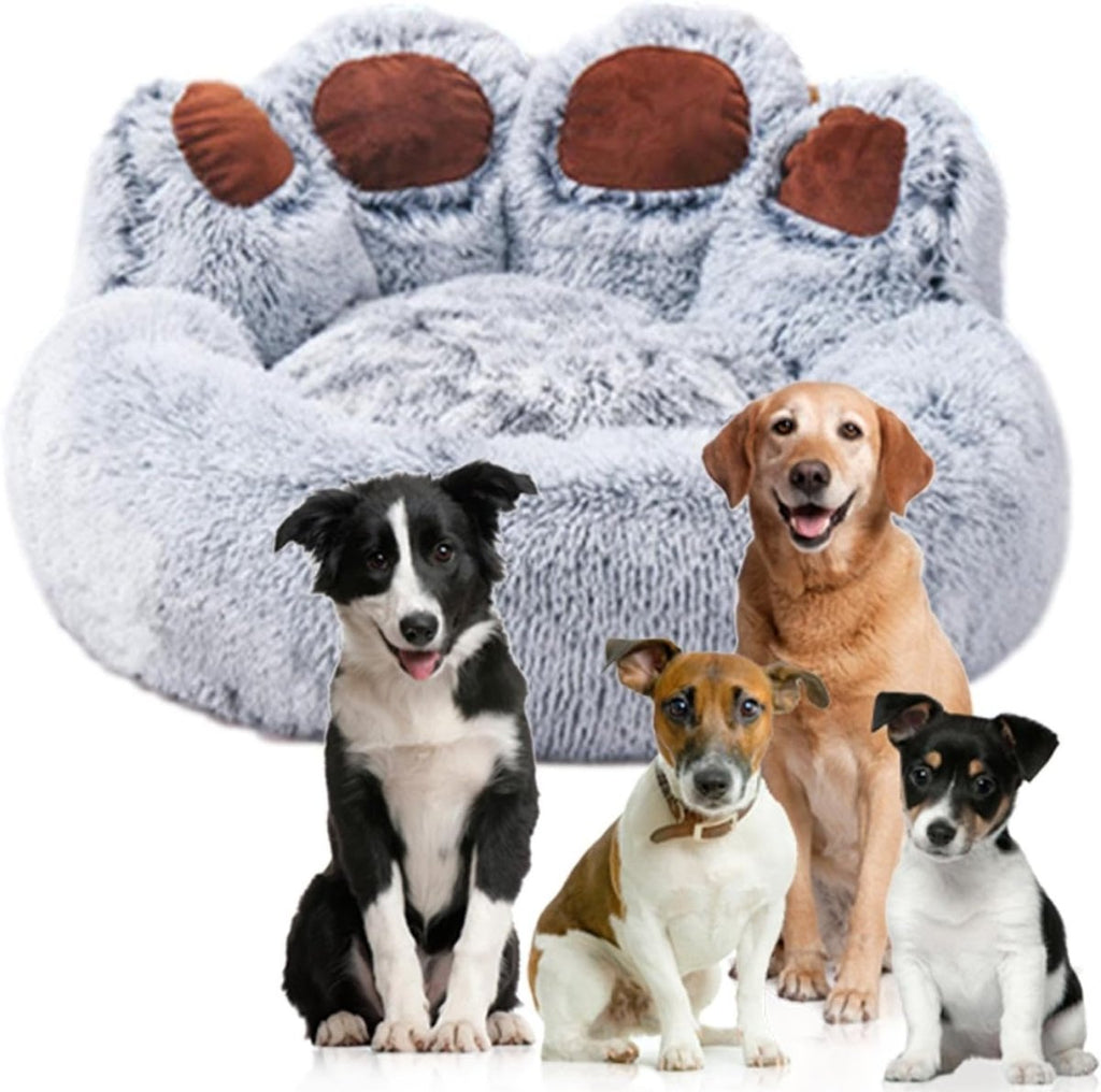 PawCuddle - Plush Paw-Shaped Dog Bed