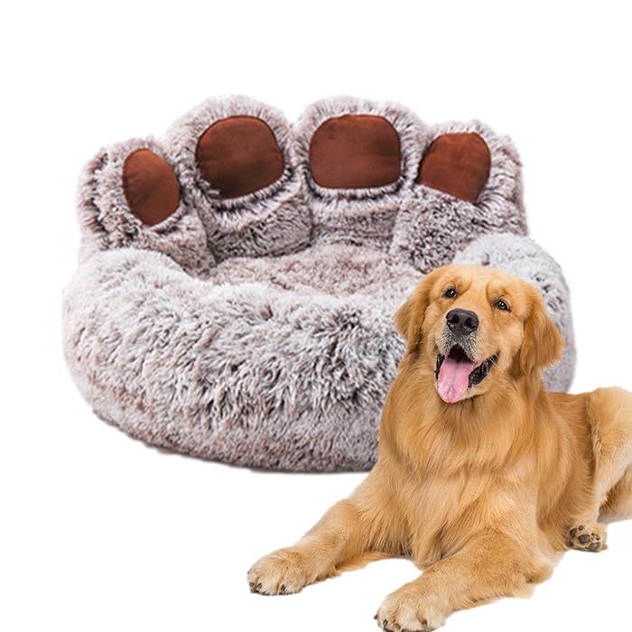 PawCuddle - Plush Paw-Shaped Dog Bed