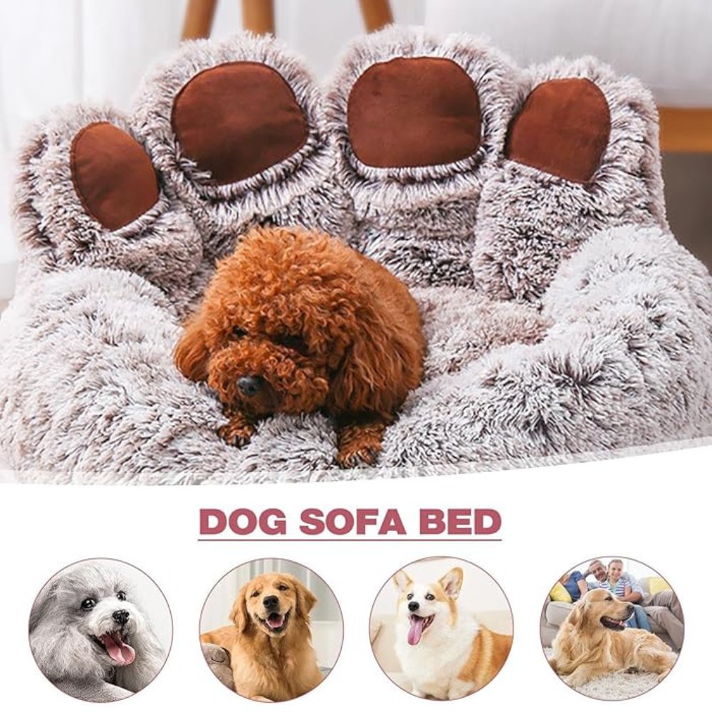 PawCuddle - Plush Paw-Shaped Dog Bed