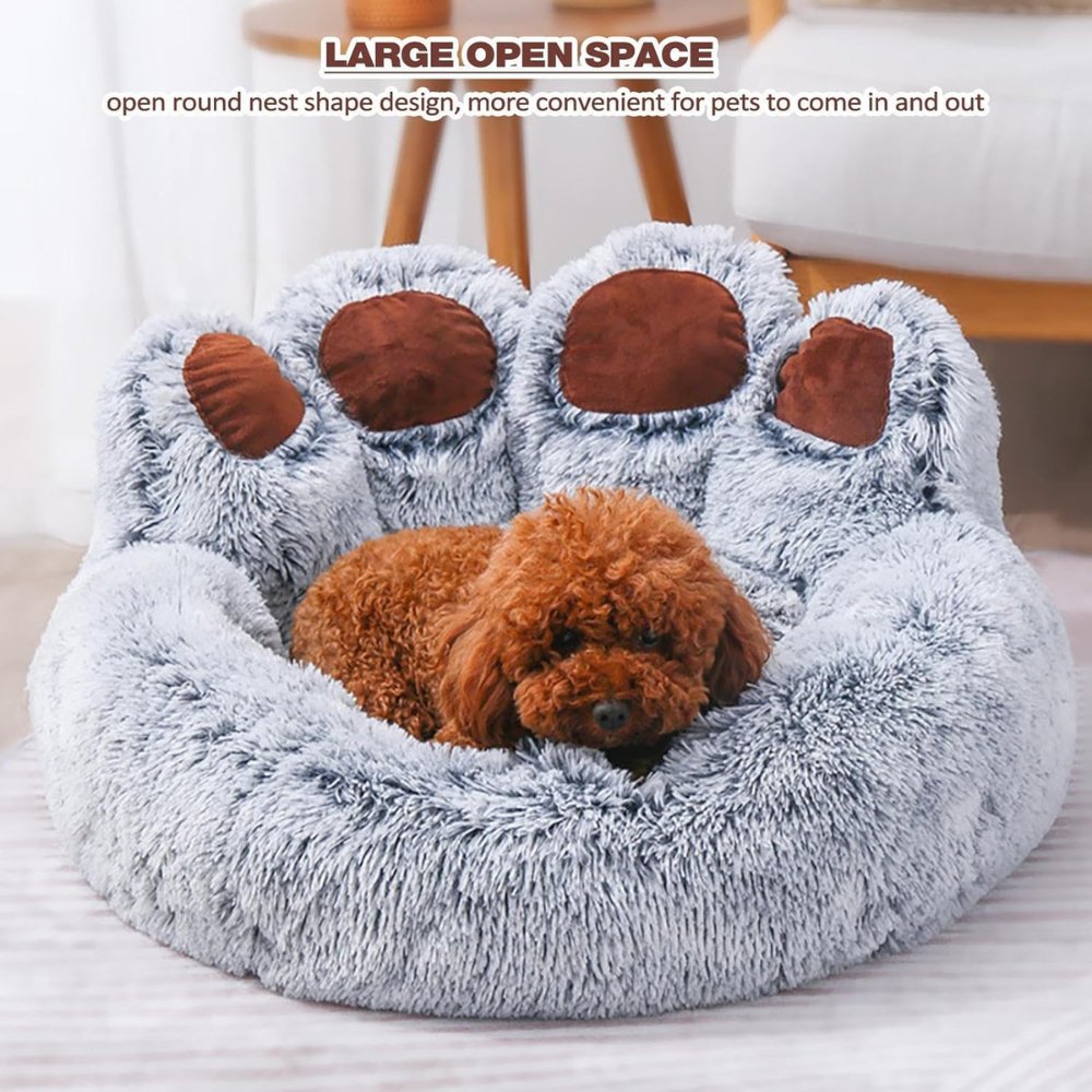 PawCuddle - Plush Paw-Shaped Dog Bed