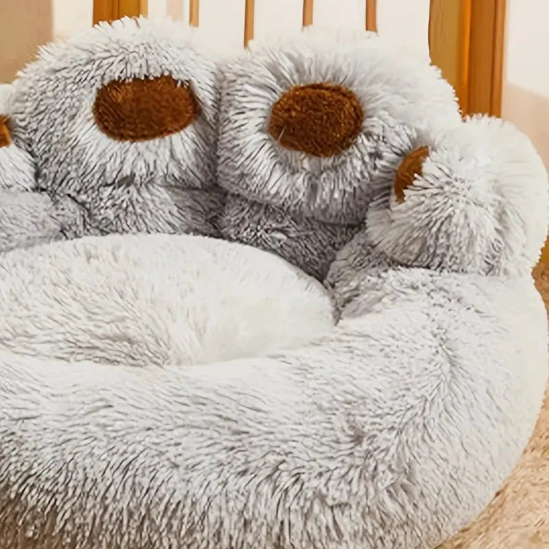 PawCuddle - Plush Paw-Shaped Dog Bed