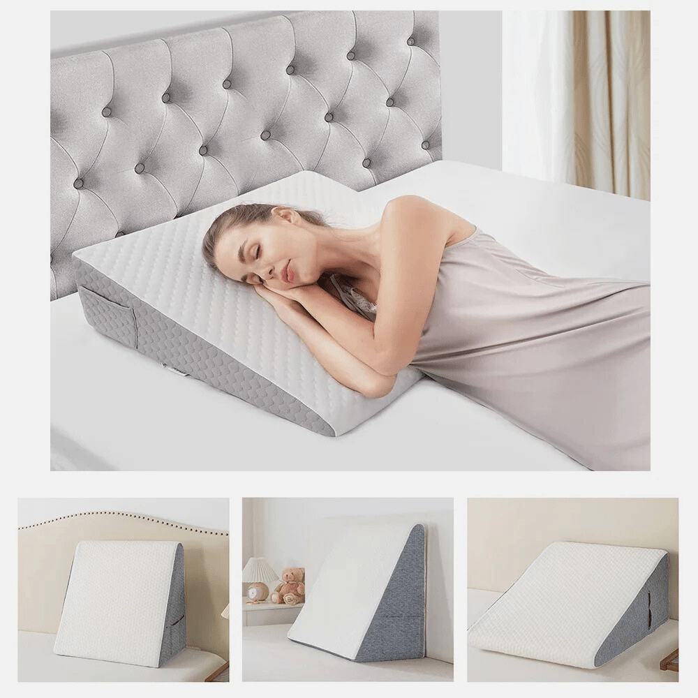 Relaxing triangular reading pillow