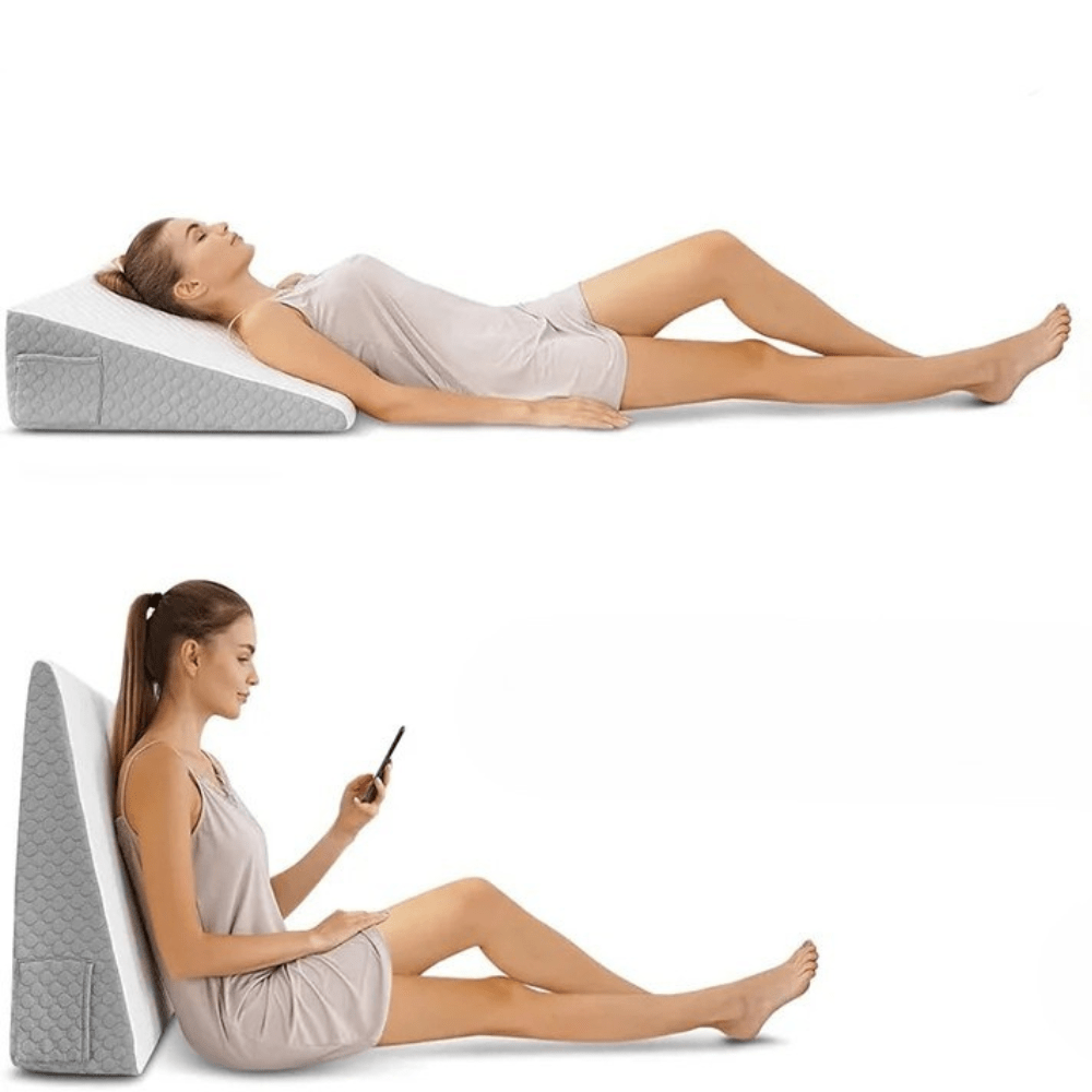 Relaxing triangular reading pillow