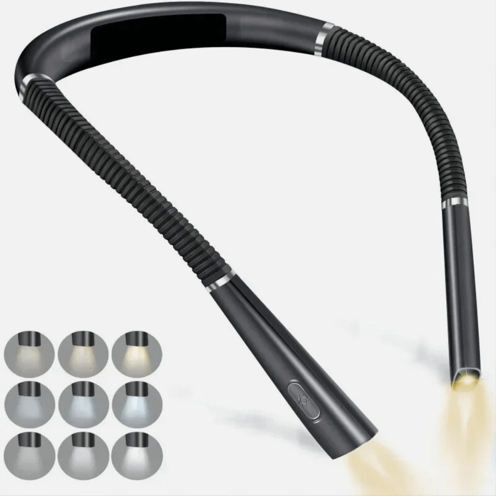 Flexible, rechargeable USB reading lamp for the neck