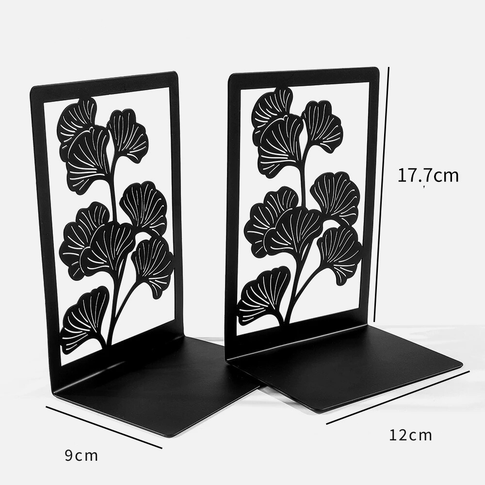 Bookend made of metal | Ginkgo leaves