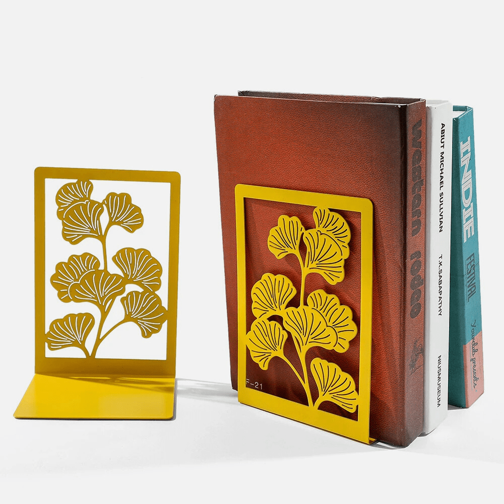 Bookend made of metal | Ginkgo leaves