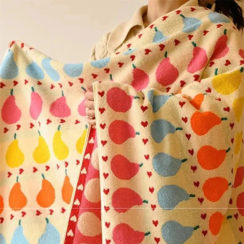 Soft children's towel made of cotton with pear motif