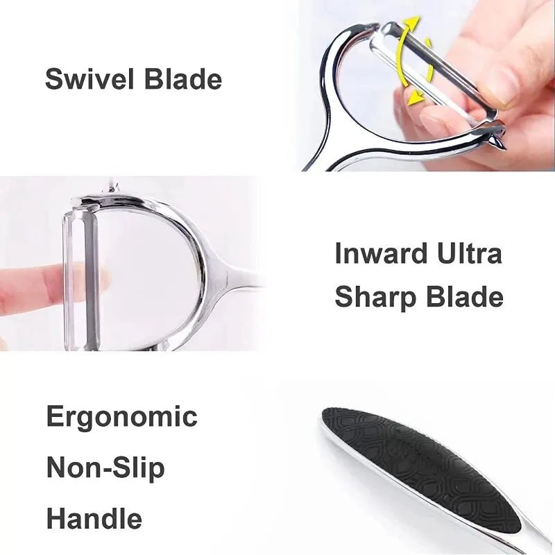 PeelMate Pro – Comfortable, Non-Slip Stainless Steel Peeler for Effortless Prep
