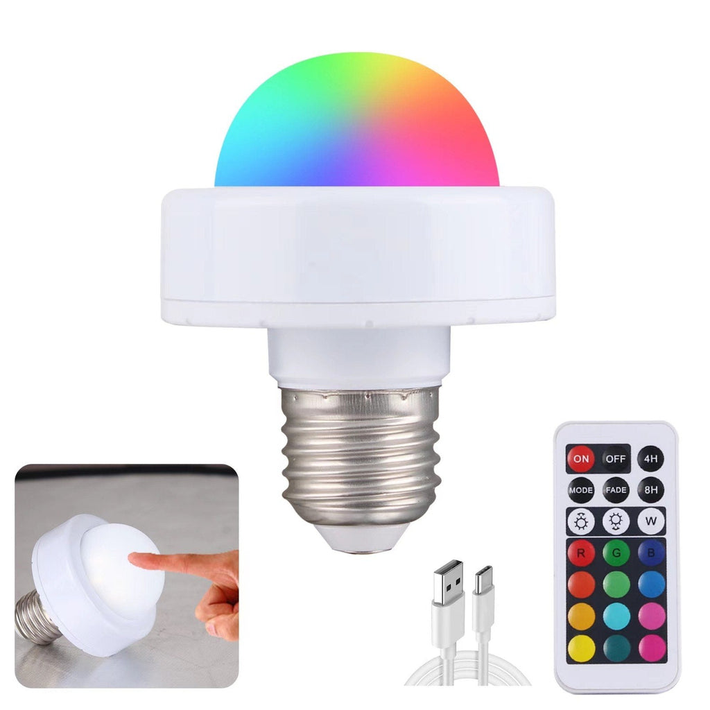 RoyaleGlow rechargeable LED bulb - remote control, touch controlled, multicolor
