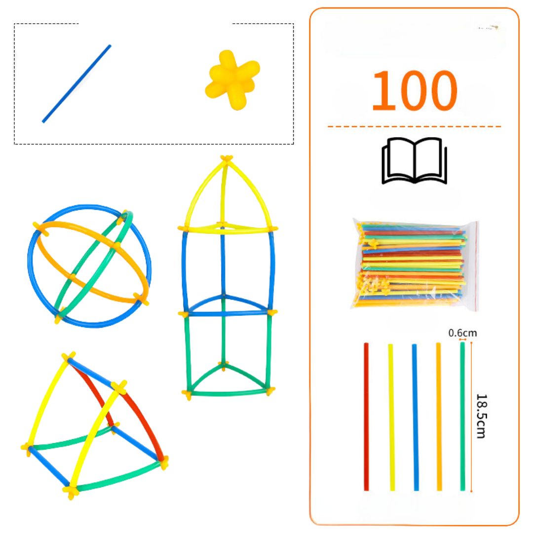 Creative rod construction set for children