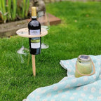 Picky Wine Table – Portable Outdoor Table with Glass & Bottle Holders – Ideal for Picnics