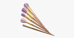 Gold twisted unicorn makeup brush set with 5 synthetic brushes - Gives you the perfect makeup!