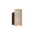Travertine wall lamp in Japandi tube shape