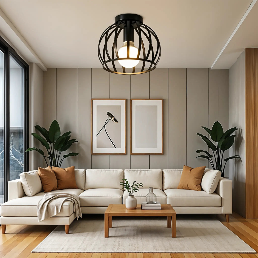Industrial Ceiling Lamp Black