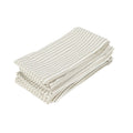 Plain Striped Cotton Linen Blend Table Napkins Set of 12 Cloth Napkins