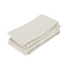 Plain Striped Cotton Linen Blend Table Napkins Set of 12 Cloth Napkins