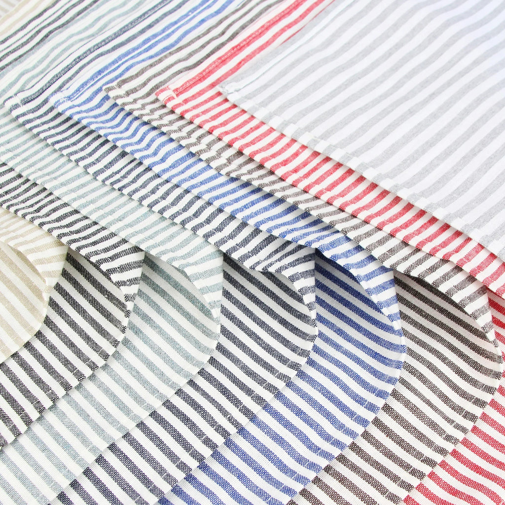 Plain Striped Cotton Linen Blend Table Napkins Set of 12 Cloth Napkins