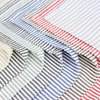 Plain Striped Cotton Linen Blend Table Napkins Set of 12 Cloth Napkins