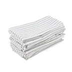 Plain Striped Cotton Linen Blend Table Napkins Set of 12 Cloth Napkins