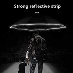 Automatic reverse LED light umbrella with reflective strip, three-fold foldable, inverted, 10 ribs, windproof umbrellas for travel