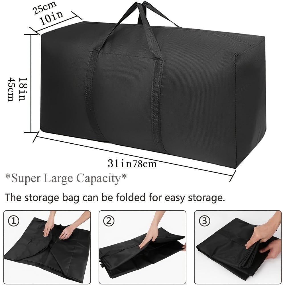 2 Pieces Large Capacity Moving Bag, With Strong Zippers & Carry Handles, Storage Bag For Clothing, Moving Supplies, Space Saving Storage Bag Organizer, Suitable For Moves, Travel, Packing
