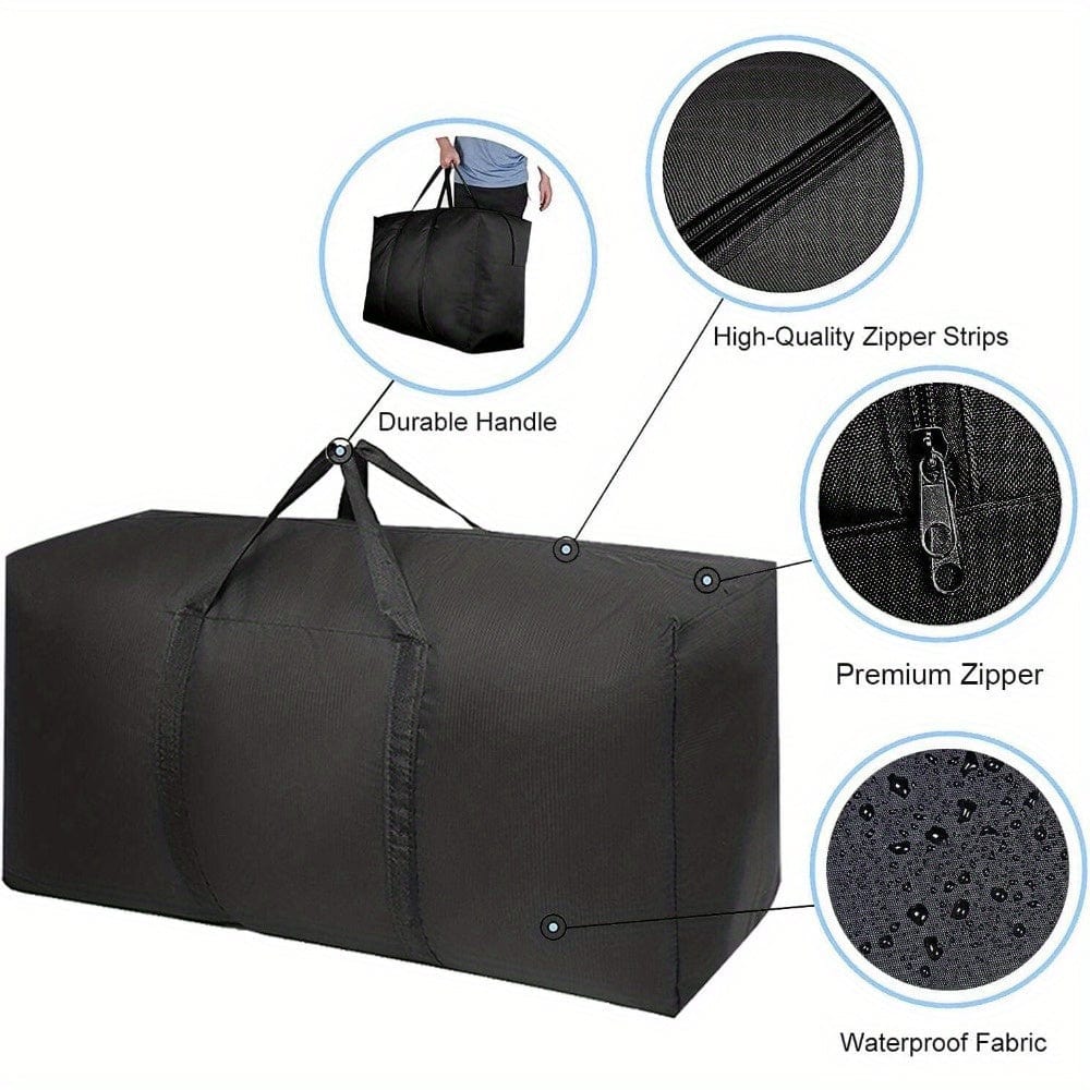 2 Pieces Large Capacity Moving Bag, With Strong Zippers & Carry Handles, Storage Bag For Clothing, Moving Supplies, Space Saving Storage Bag Organizer, Suitable For Moves, Travel, Packing