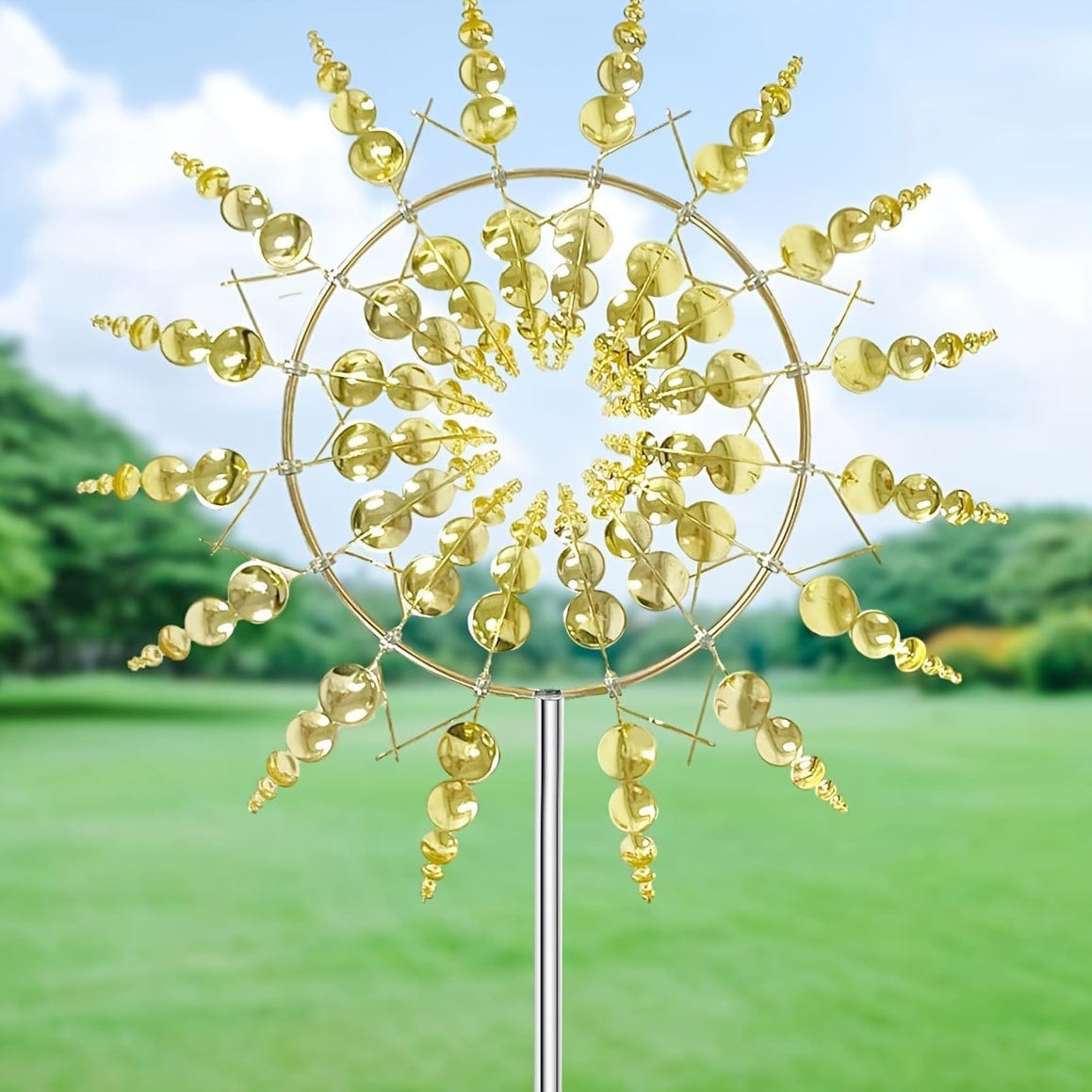 1 Piece Magical Metal Windmill, 3D Metal Outdoor Wind Chime for Yard and Garden, Unique Metal Kinetic Wind Sculptures & Wind Chime, Wind Catcher Metal Outdoor Lawn Terrace Decoration Wind Sculpture