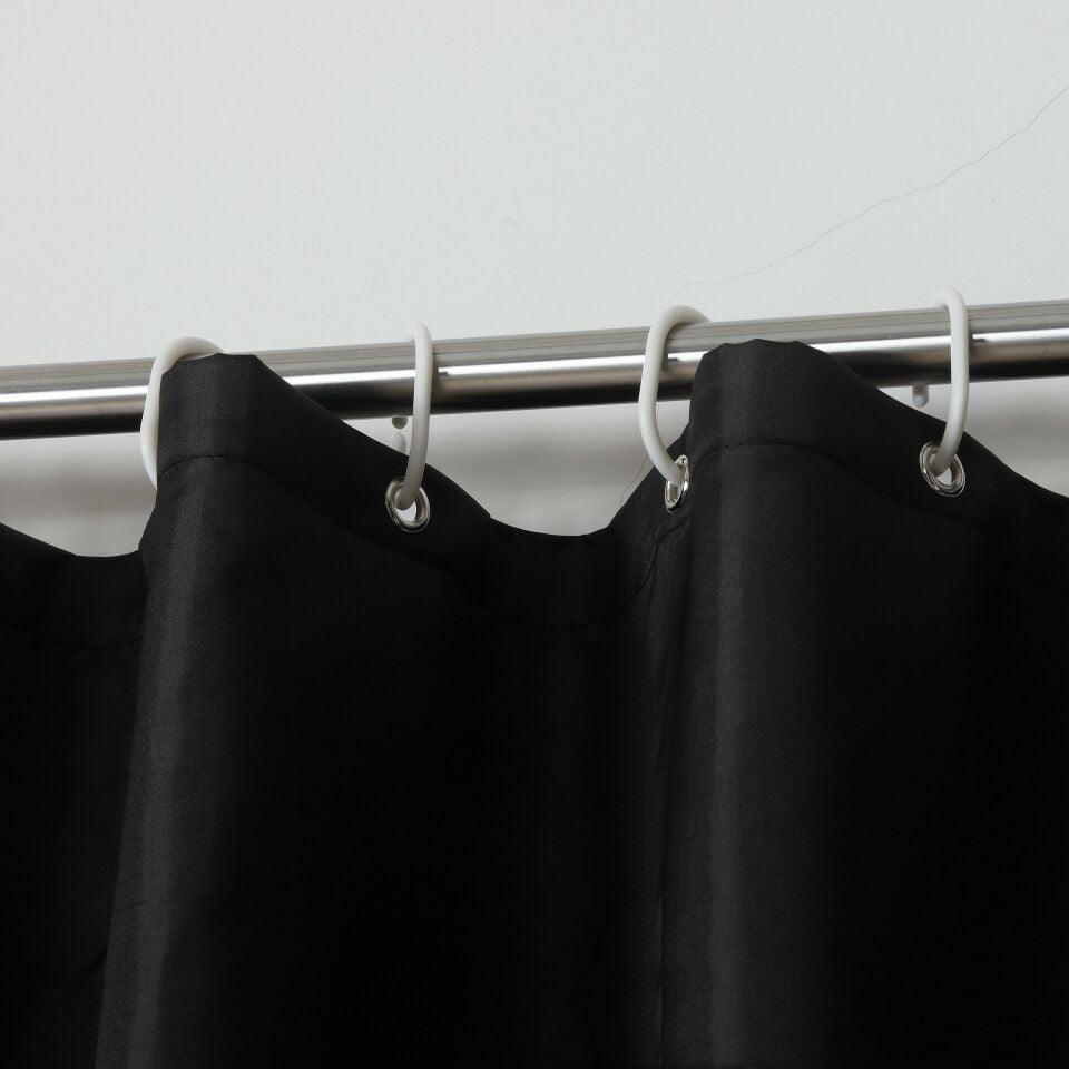 Waterproof black polyester shower curtain with various size options