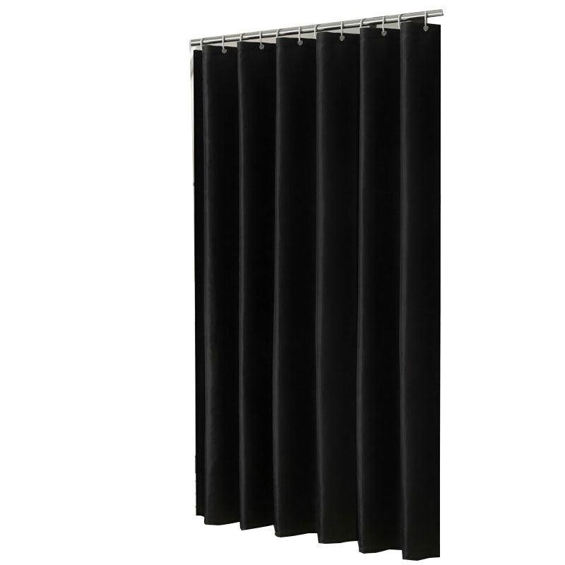 Waterproof black polyester shower curtain with various size options