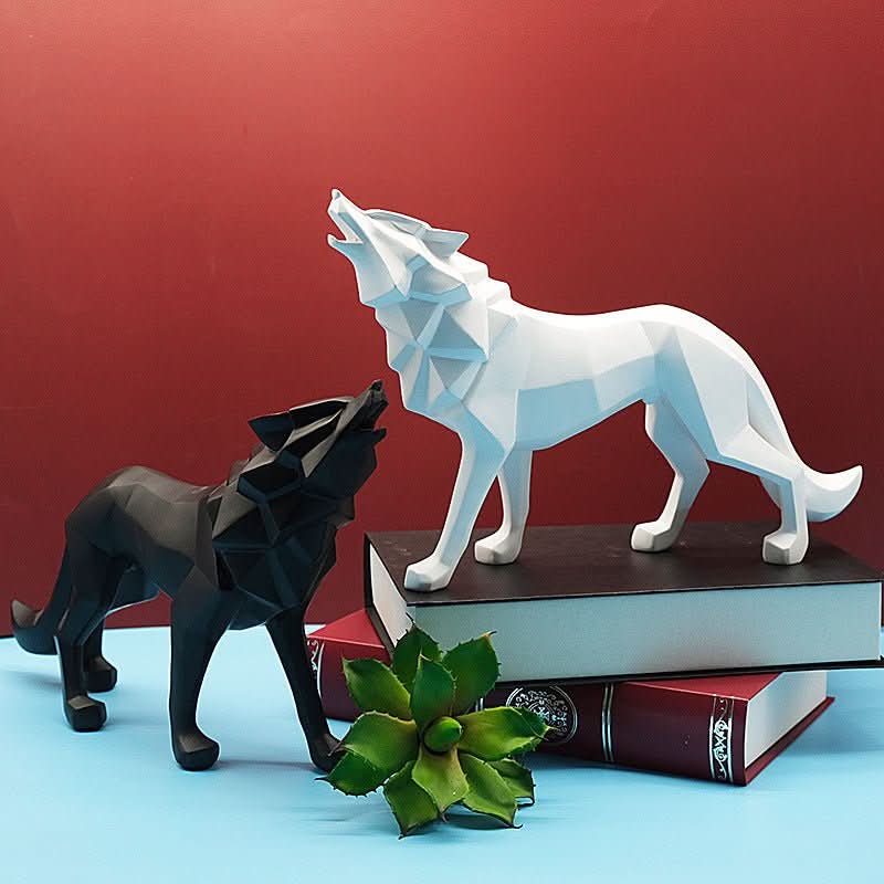 Handcrafted Polyresin Wolf Figurine for Home Decor