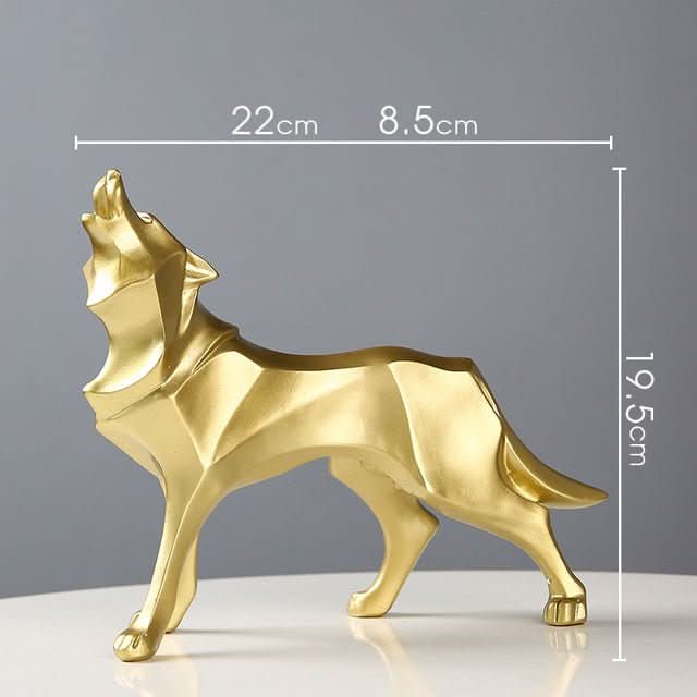 Handcrafted Polyresin Wolf Figurine for Home Decor