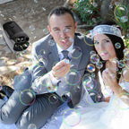 Portable Bubble Machine with 2 Speeds Hand Grip 3000-4000 Bubbles per Minute Plug-powered Battery-powered