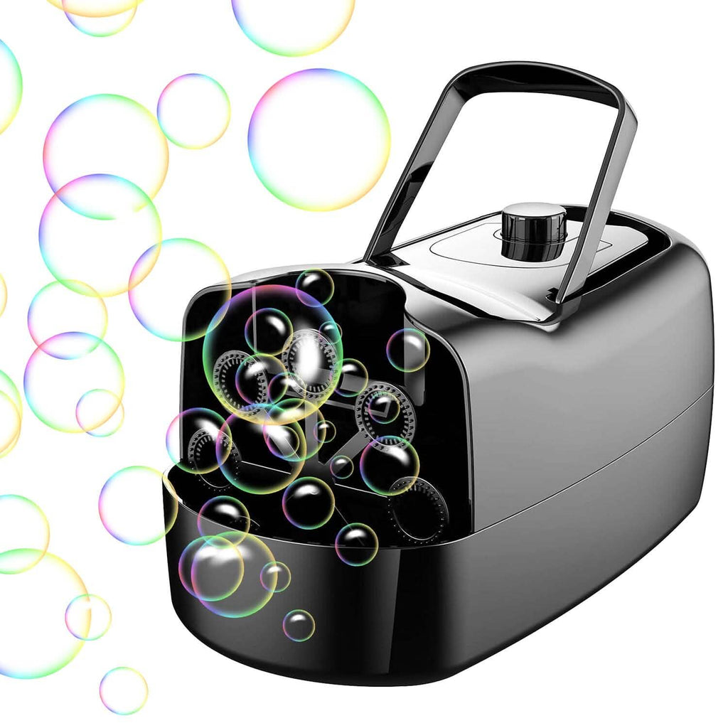 Portable Bubble Machine with 2 Speeds Hand Grip 3000-4000 Bubbles per Minute Plug-powered Battery-powered