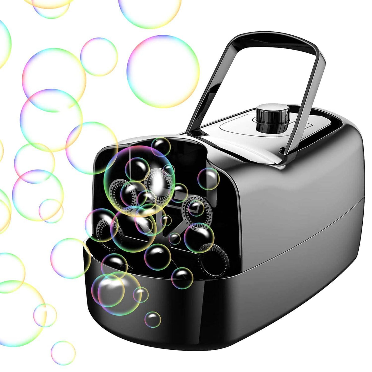 Portable Bubble Machine with 2 Speeds Hand Grip 3000-4000 Bubbles per Minute Plug-powered Battery-powered
