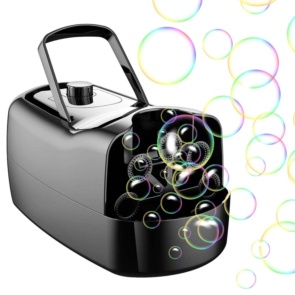 Portable Bubble Machine with 2 Speeds Hand Grip 3000-4000 Bubbles per Minute Plug-powered Battery-powered
