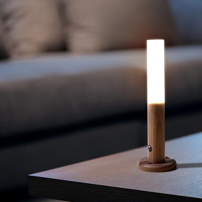 Wall Light Portable LED Wooden Wireless Lamp