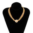 Posh Multi Layered Chain Ball Necklace and Bracelet