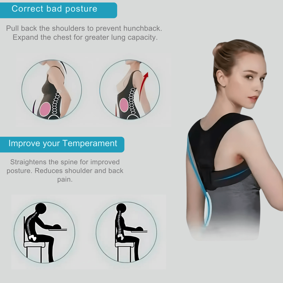 POSTUREFIT – Adjustable Posture Corrector for Better Alignment & Comfort