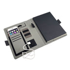 POWERFOLIO – A5 Leather Notebook with Built-in Wireless Charger